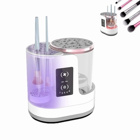 Electric Makeup Brush Cleaner Machine, 3-in-1 Makeup Brush Cleaner With Cleaning, Rinsing And Drying For Multiple Sizes Of Makeup Brush Dryers