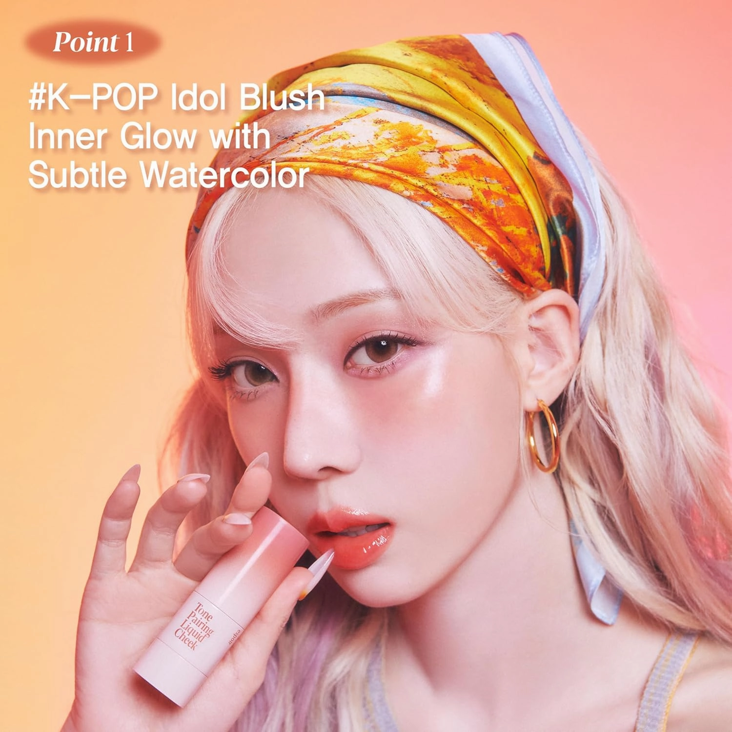 Espoir Tone-Pairing Liquid Blush #4 Persimmon Moisturizing Formula for Dewy Cheeks Watercolor-like Subtle Color K-pop Idol Blush