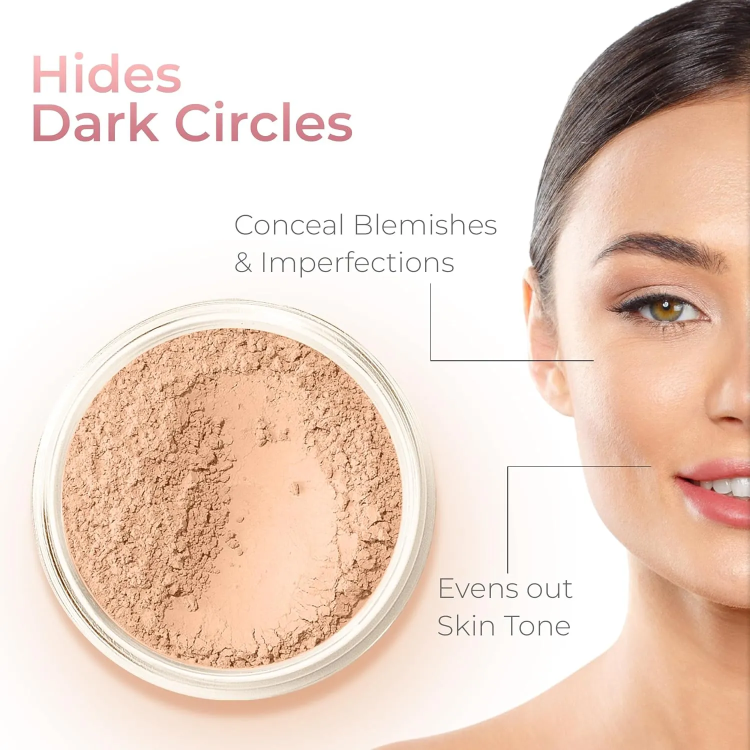 EVERYDAY KIT (WARM Shade-Most Neutral) Full Size Mineral Makeup Set Matte Foundation Bare Face Sheer Powder Cover