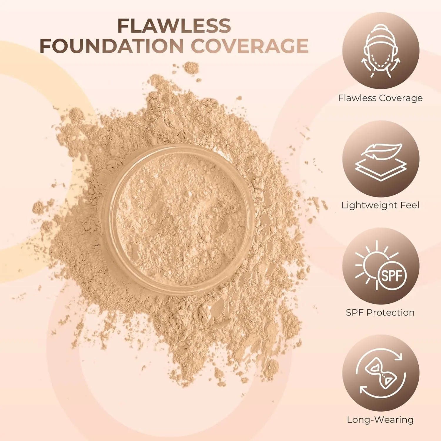 EVERYDAY KIT (WARM Shade-Most Neutral) Full Size Mineral Makeup Set Matte Foundation Bare Face Sheer Powder Cover