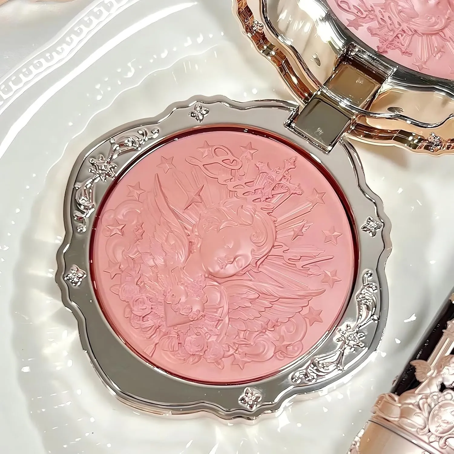 Flower Knows Little Angel Cream Blush,Buildable & Blendable Makeup Blush for cheeks,Soft & Long-lasting,Dusty Mauve Rose Flush for All Skin Tones(04 Rose Ashes,6g)