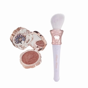 Flower Knows Little Angel Cream Blush 01 Flaming Heart Butterfly Cloud Collar Angled Powder Brush Frosty Wisteria