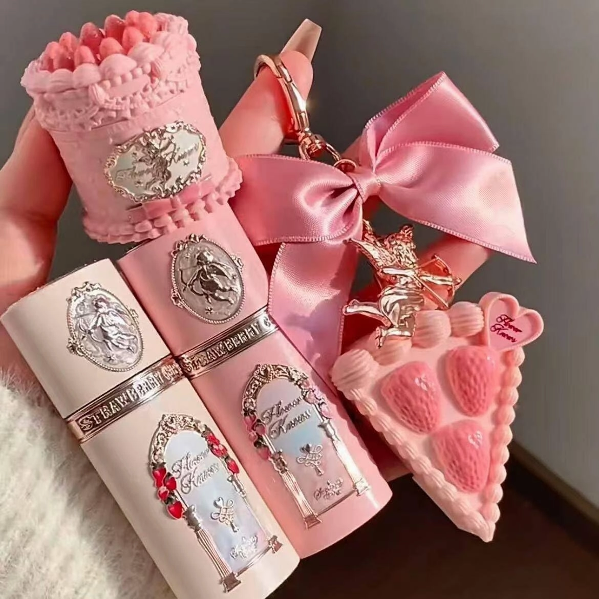 Flower Knows Strawberry Cupid Liquid Blusher Multi-use Cheek Blush Long-lasting Moisturizing Natural Face Makeup (C02, S)