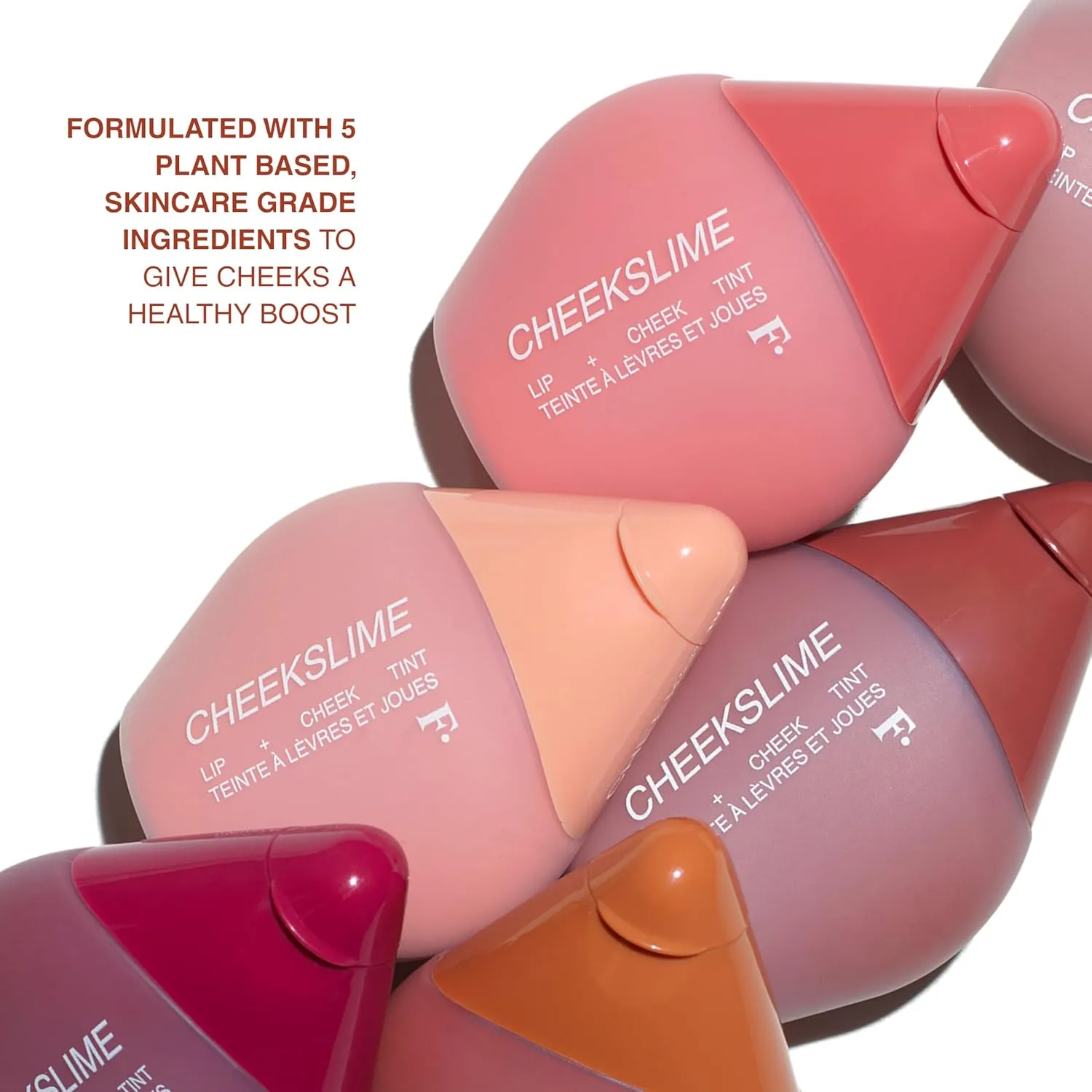 Freck Beauty CHEEKSLIME Lip & Cheek Tint - Liquid Cream Blush, High Impact Pigments, Blends Seamlessly, Dries Down to Natural Flush for All Skin Tones | LOVE FLUSH (Bright Coral)