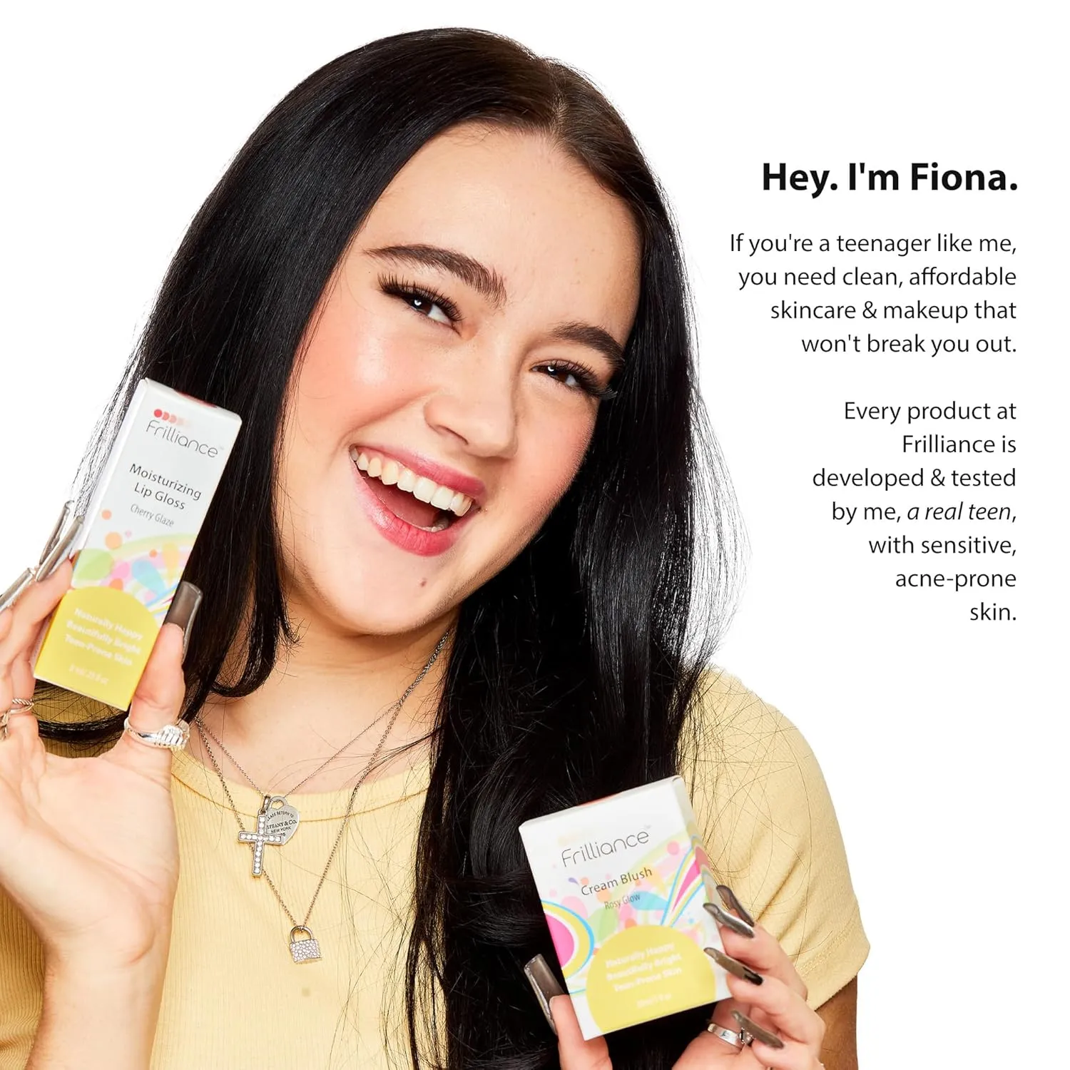 Frilliance Hydrating Cream Blush, Very Berry Glow Tint, Cruelty Free Hypoallergenic for Teens of All Skin Types, 30 ml / 1 fl oz