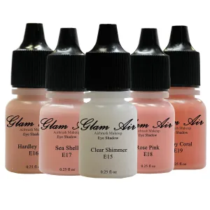 Glam Air Airbrush Makeup Water-based in 5 Assorted "Pretty in Pink Collection" (For All Skin Types)