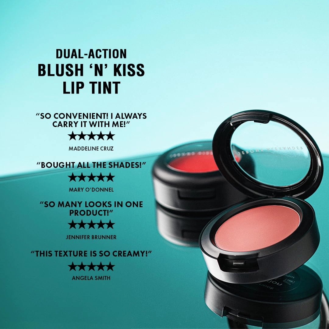 Jerome Alexander Blush ‘n’ Kiss Cream for Cheeks & Lips | Creamy, Lightweight, Buildable Coverage | Blush Balm Face Makeup|Tint Watermelon