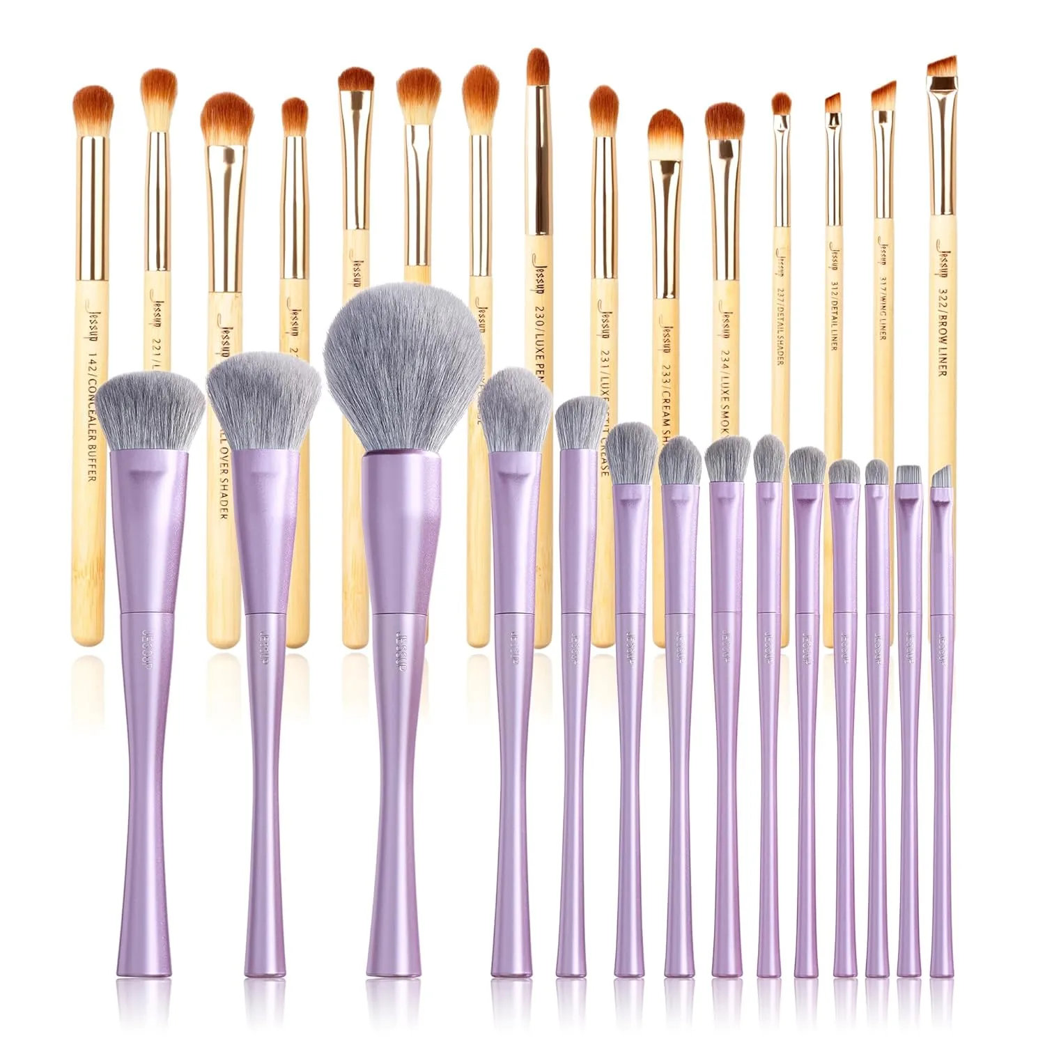 Jessup Eye Makeup Brushes Set Premium Synthetic T137 Bundled with Makeup Brushes Set Professional T512