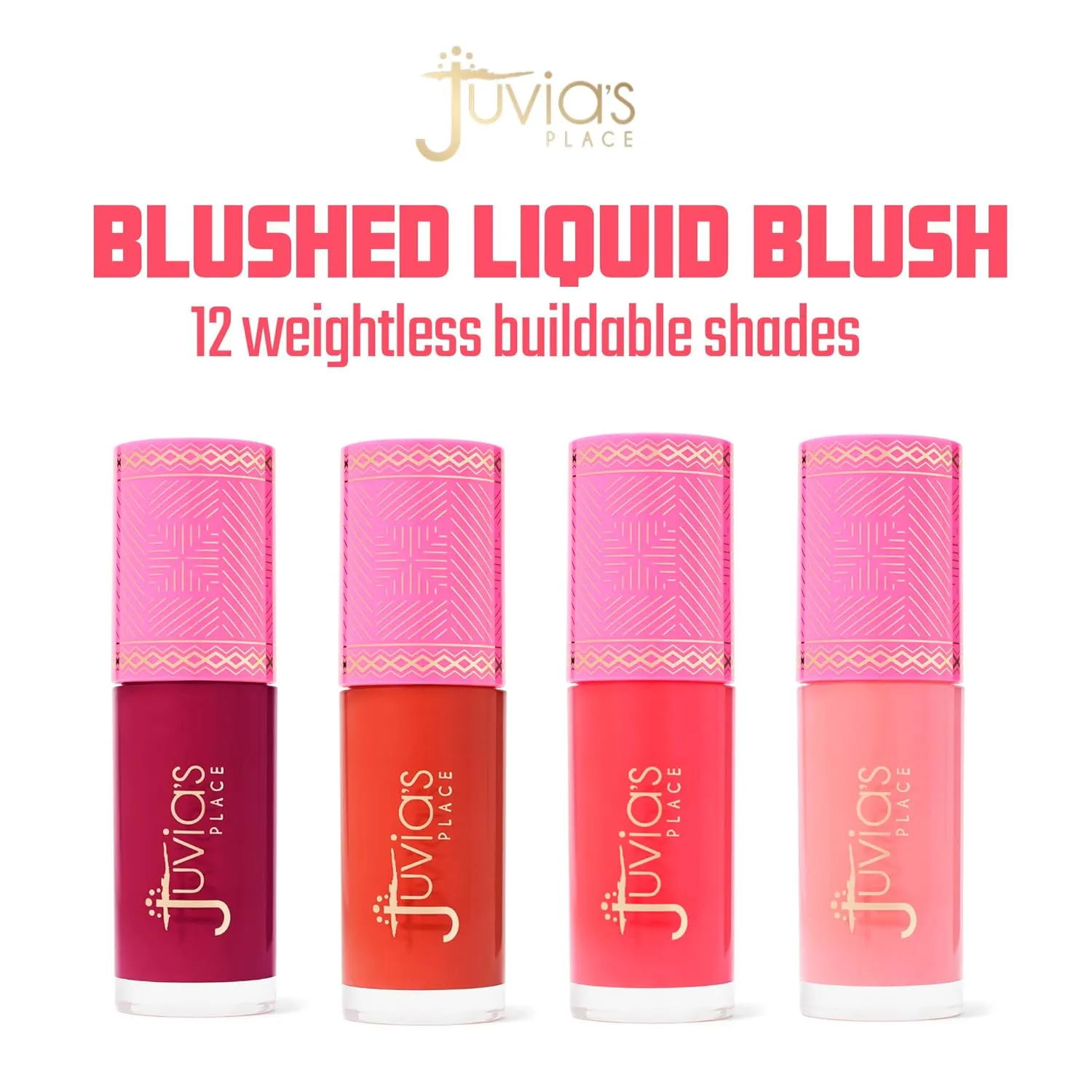 Juvia's Place Blushed Liquid Blush PeachRose - Dewy Tint Cheeks Makeup Glow Pigment Effortless Beauty Long Lasting Cosmetics Soft Creamy Natural Buildable All Skin Color Light Flawless Finish Blend