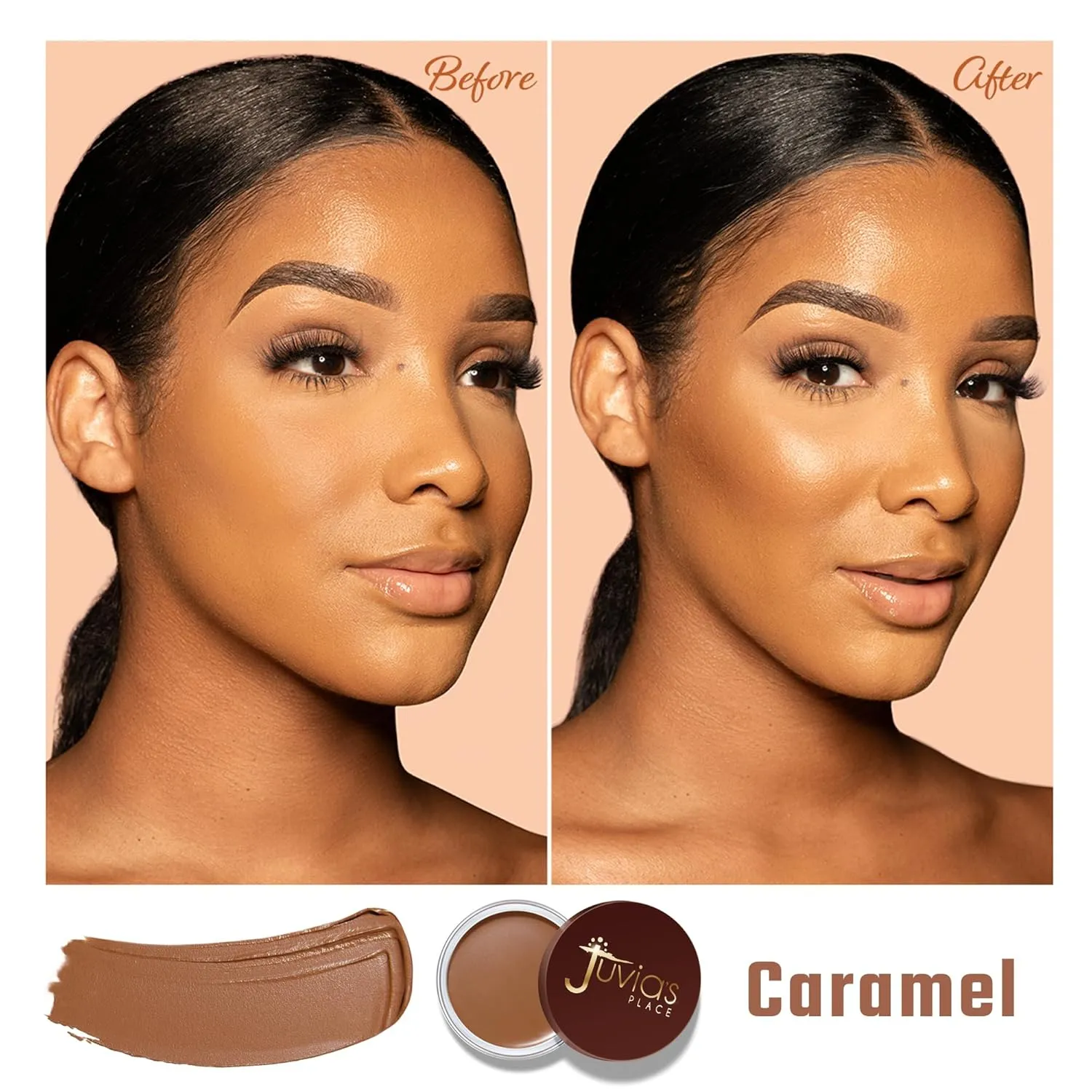 Juvia's Place Bronzed Cream Bronzer - Caramel - Smooth Cream Bronzer Pot for Sun-Kissed Glow & Warmth, Buildable & Blendable Makeup Contour with Long-Lasting Matte Shimmer Finish, Highly Pigmented
