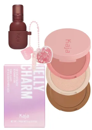 Kaja Lip & Blush Glazed Keychain Stain - Jelly Charm 06 Mocha Glaze   3-in-1 Blendable Sculpting Trio - Play Bento 01 Butter Up Bundle