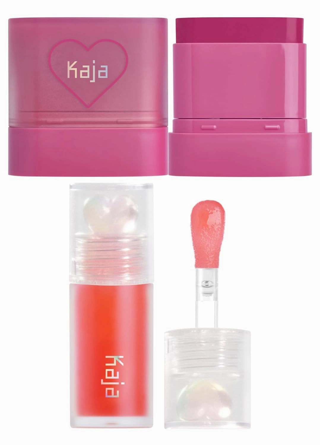 Kaja Dewy Bar - Creamy Multi-Stick Blusher & Lip Balm 01 Berry Sparkler,10g   Juicy Glass Lip Oil 02 Raspberry Refresher Bundle