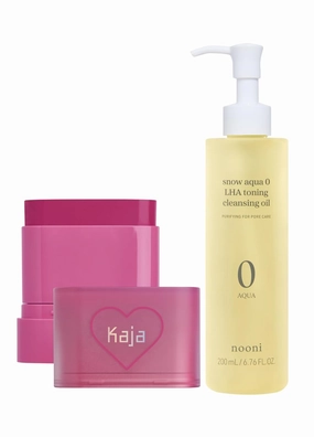 Kaja Dewy Bar - Creamy Multi-Stick Blusher & Lip Balm 01 Berry Sparkler,10g   NOONI Cleansing Oil - Snow Aqua 0 LHA Toning Pore Care Korean Facial Oil Cleanser, 6.76 fl.oz Bundle