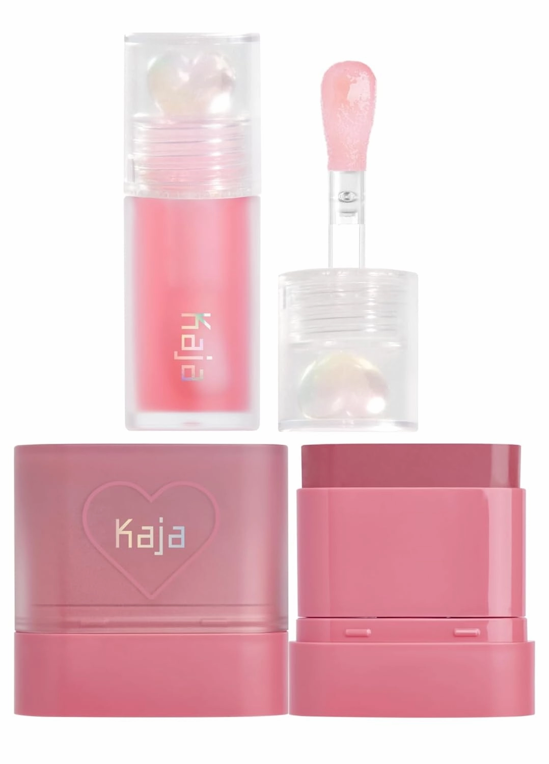 Kaja Dewy Bar - Creamy Multi-Stick Blusher & Lip Balm 01 Rose Hip Spritz   Dewy Bar - Creamy Multi-Stick Blusher & Lip Balm 04 Fig Smoothie Sorbet,10g Bundle