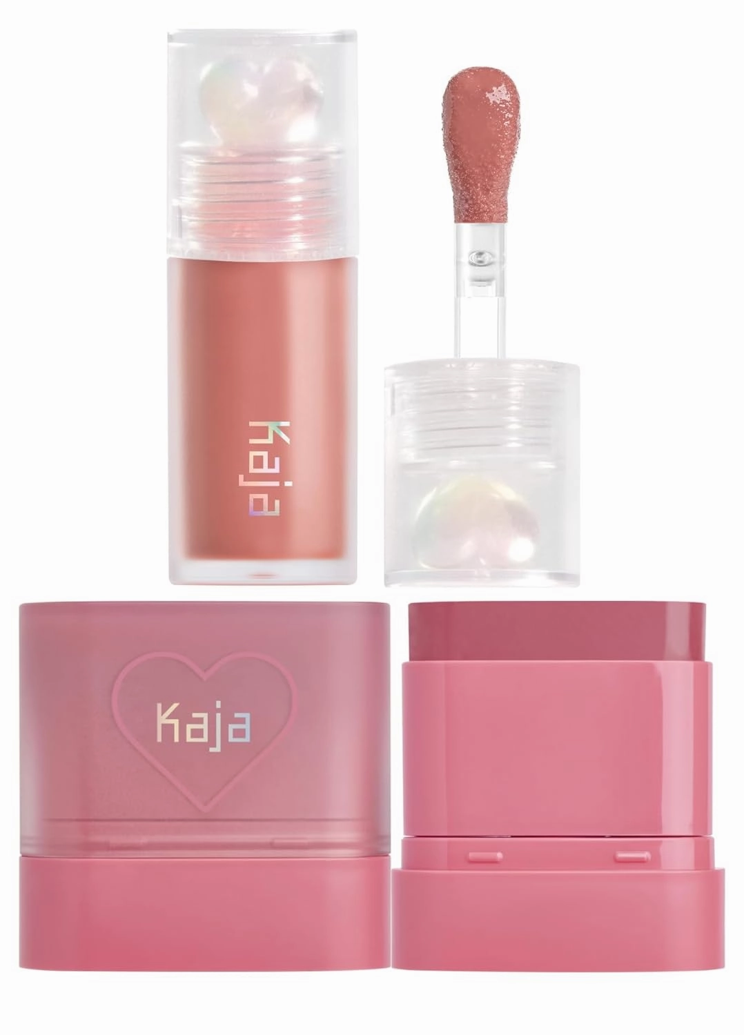 Kaja Juicy Glass Lip Plumping Oil 07 Fig Smoothie   Dewy Bar - Creamy Multi-Stick Blusher & Lip Balm 04 Fig Smoothie Sorbet,10g Bundle