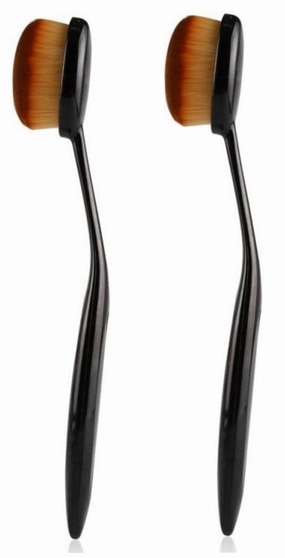 Kelley Make Up Foundation Powder Concealer Oval Blending Blush Brush (Pack Of 2)