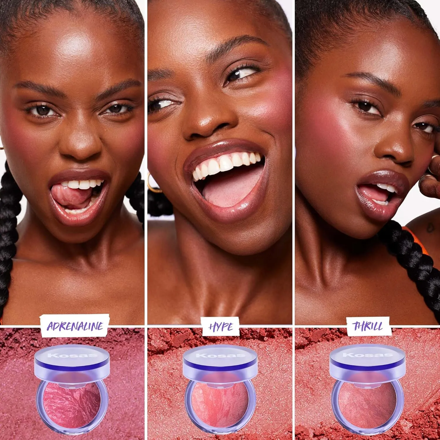 Kosas Blush is Life – Talc-Free Dimensional Blush Baked with Squalane & Hyaluronic Acid – Long Wear, Safe for Sensitive Skin - Adrenaline