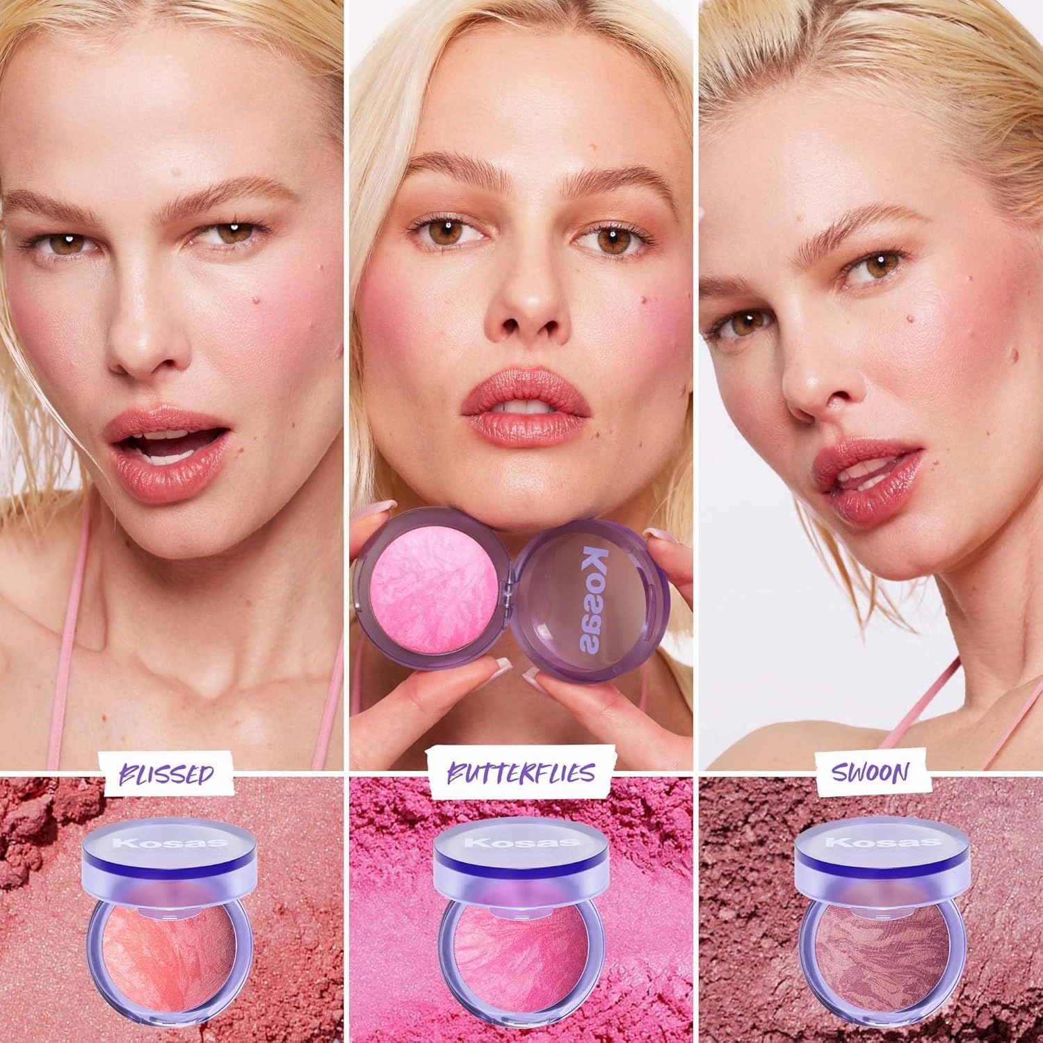 Kosas Blush is Life –Talc-Free Dimensional Blush Baked with Squalane & Hyaluronic Acid – Long Wear - Swoon