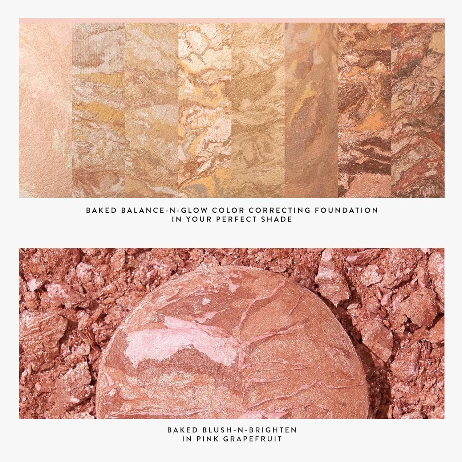 LAURA GELLER NEW YORK Baked Balance-N-Glow Illuminating Powder Foundation, Medium   Retractable Kabuki Brush   Baked Blush-N-Brighten, Pink Grapefruit