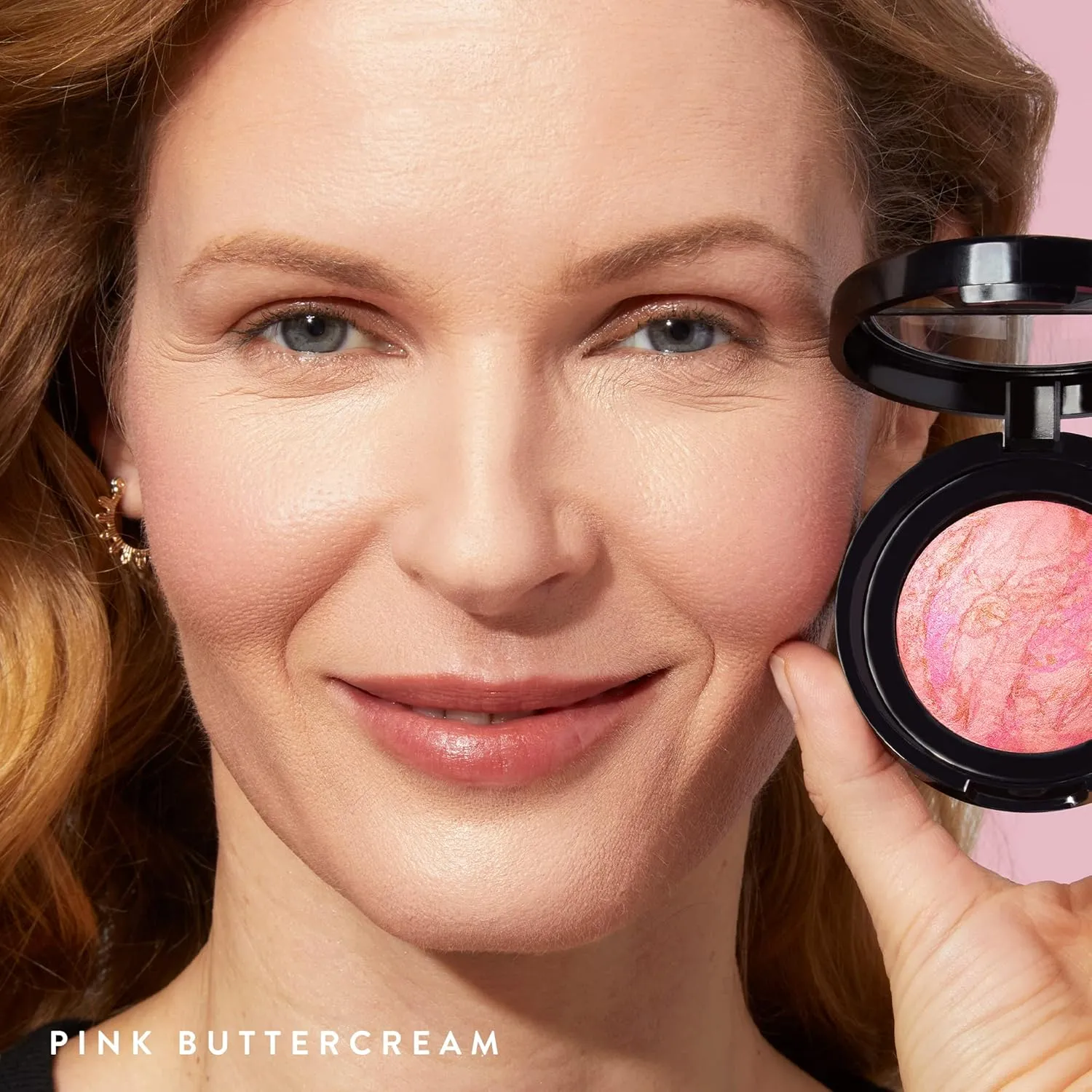 LAURA GELLER NEW YORK Baked Blush-n-Brighten Marbleized Blush   Angled Brush (02 Pink Buttercream, 47mm)