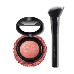 LAURA GELLER NEW YORK Baked Blush-n-Brighten Marbleized Blush   Angled Brush (03 Coral Cove, 47mm)