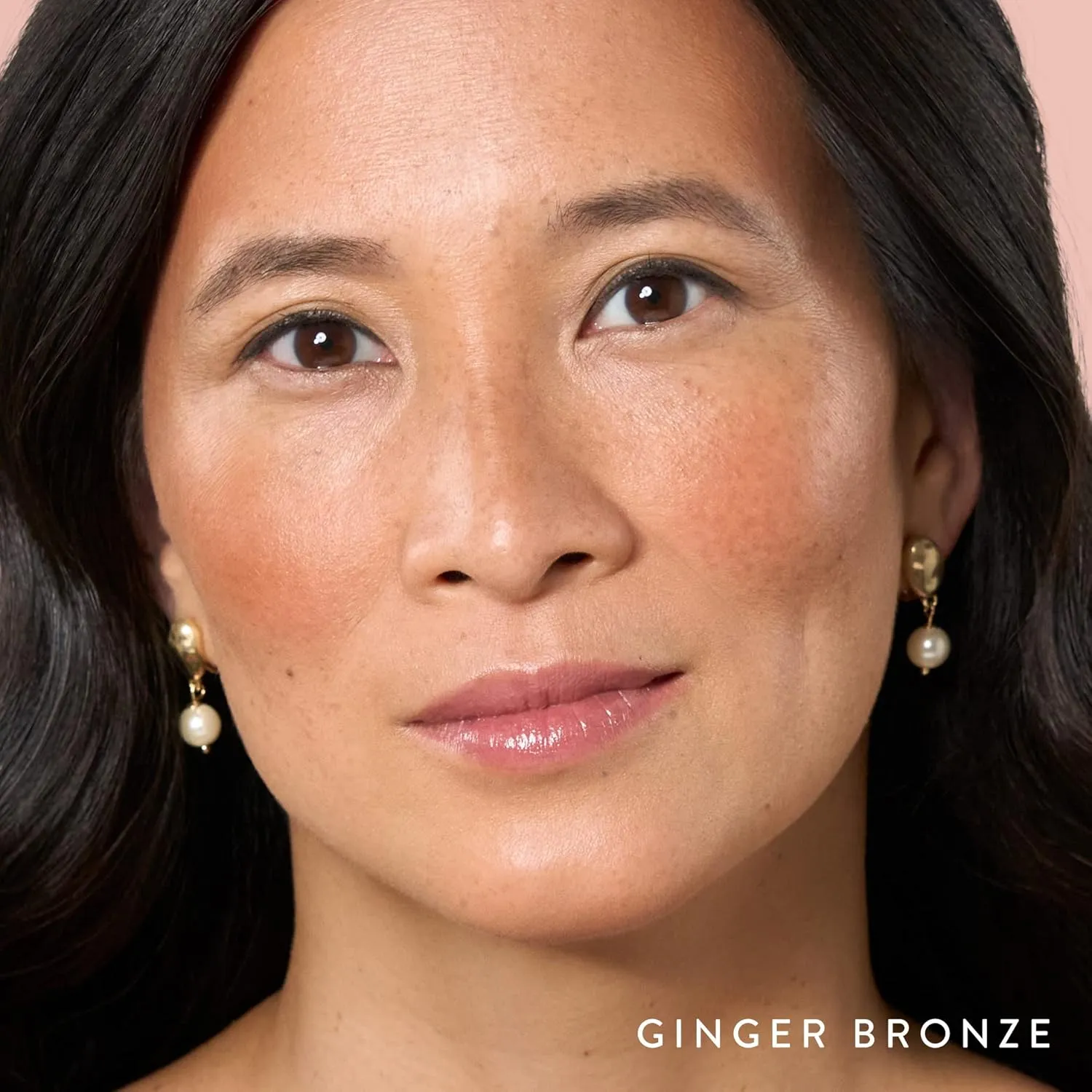 LAURA GELLER NEW YORK Baked Blush-n-Bronze 2-in-1 Bronzer Blush, Ginger Bronze - Retractable Angled Kabuki Brush