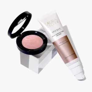 LAURA GELLER NEW YORK Ethereal Rose Glow Kit - Baked Blush-n-Brighten Marbleized Blush, Spackle Skin Perfecting Makeup Primer, Rose Glow (2pc)