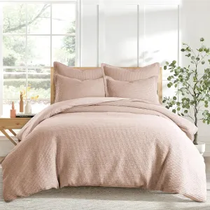 Levtex Home - Cloud Waffle Comforter Set - King Comforter   Two King Pillow Cases - Waffle Weave - Blush - Comforter (106 x 94in.) and Pillow Case (36 x 20in.) - Cotton