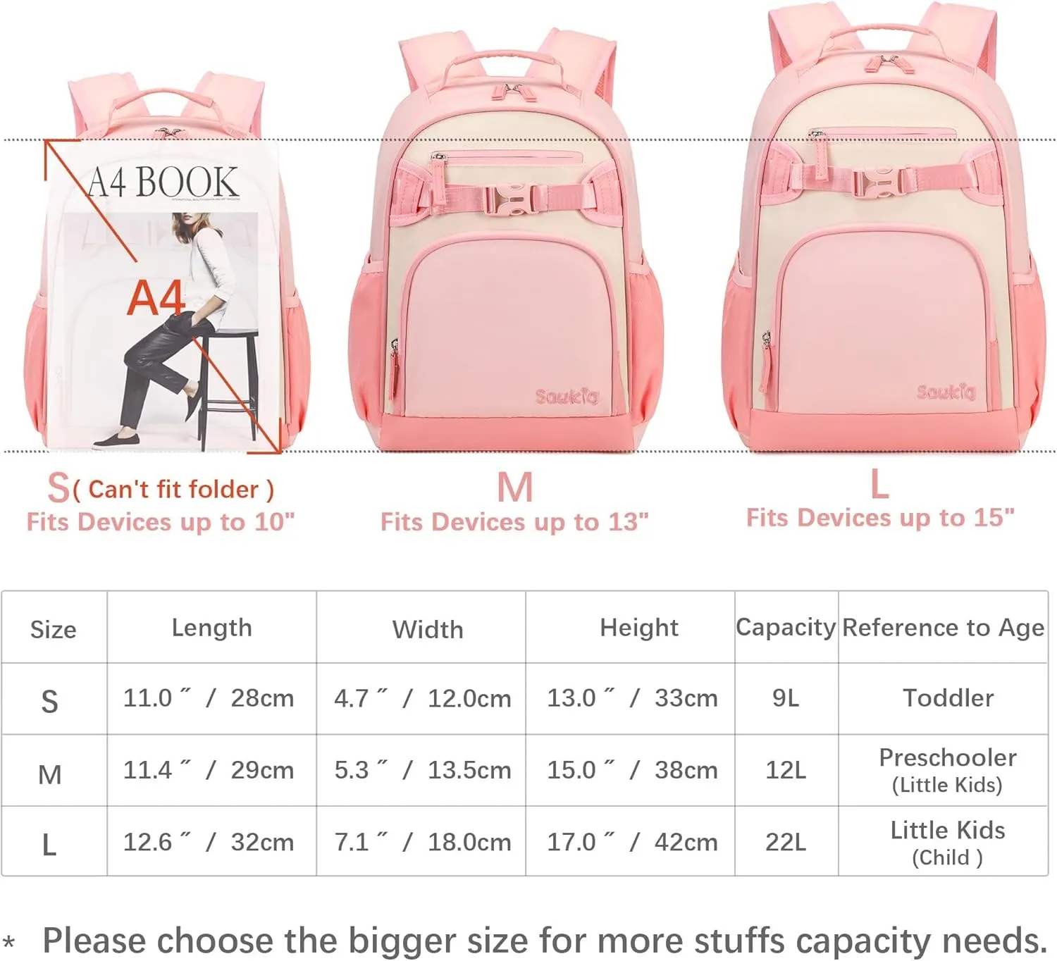 Lightweight Small Backpack for Kids Kindergarten Preschool Backpacks for Girls Ages 2-4-6 (Blush Cream Coral)