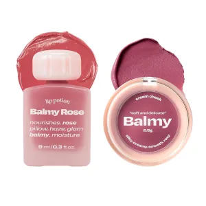 Lip Potion Balmy Rose No.7 Tea Rose & Balmy Cream Cheek No.6 Plum Jam