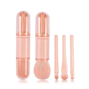 Make Up Brushes Portable Travel Telescopic 4 in 1 Makeup Brushes Set Blush Eyeshadow Loose Powder Lip Cosmetics for Face Make Up Brush Kit Tools