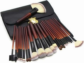 Make up Brushes,26pcs High-End Makeup Brush Set Mahogany Makeup Brush Beauty Tools Set Premium Synthetic Foundation Face Powder Blush Eyeshadow Brushes, Travel Makeup bag Included