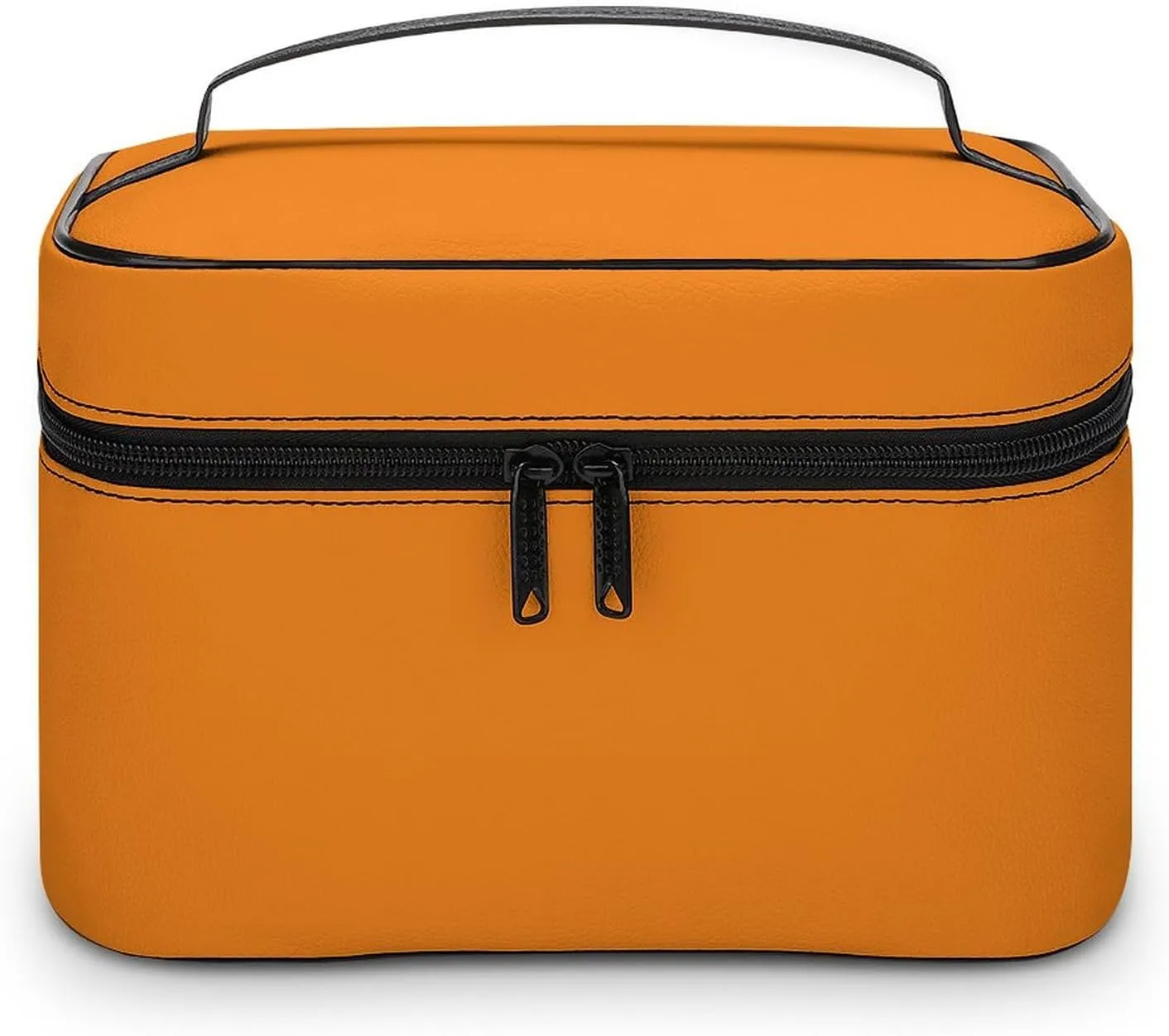 Makeup Bag, Modern Bright Orange Travel Cosmetic Bag Makeup Organizer Case Large Capacity Portable Zipper Toiletry Bag for Women