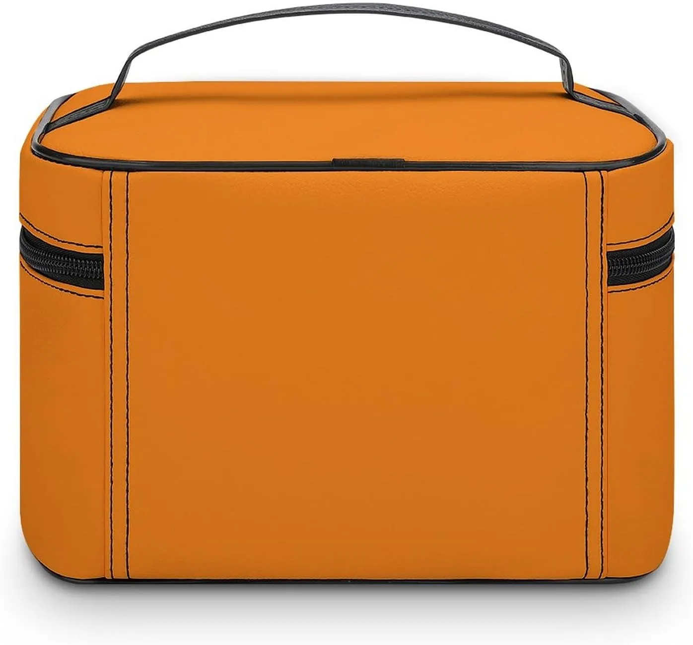 Makeup Bag, Modern Bright Orange Travel Cosmetic Bag Makeup Organizer Case Large Capacity Portable Zipper Toiletry Bag for Women