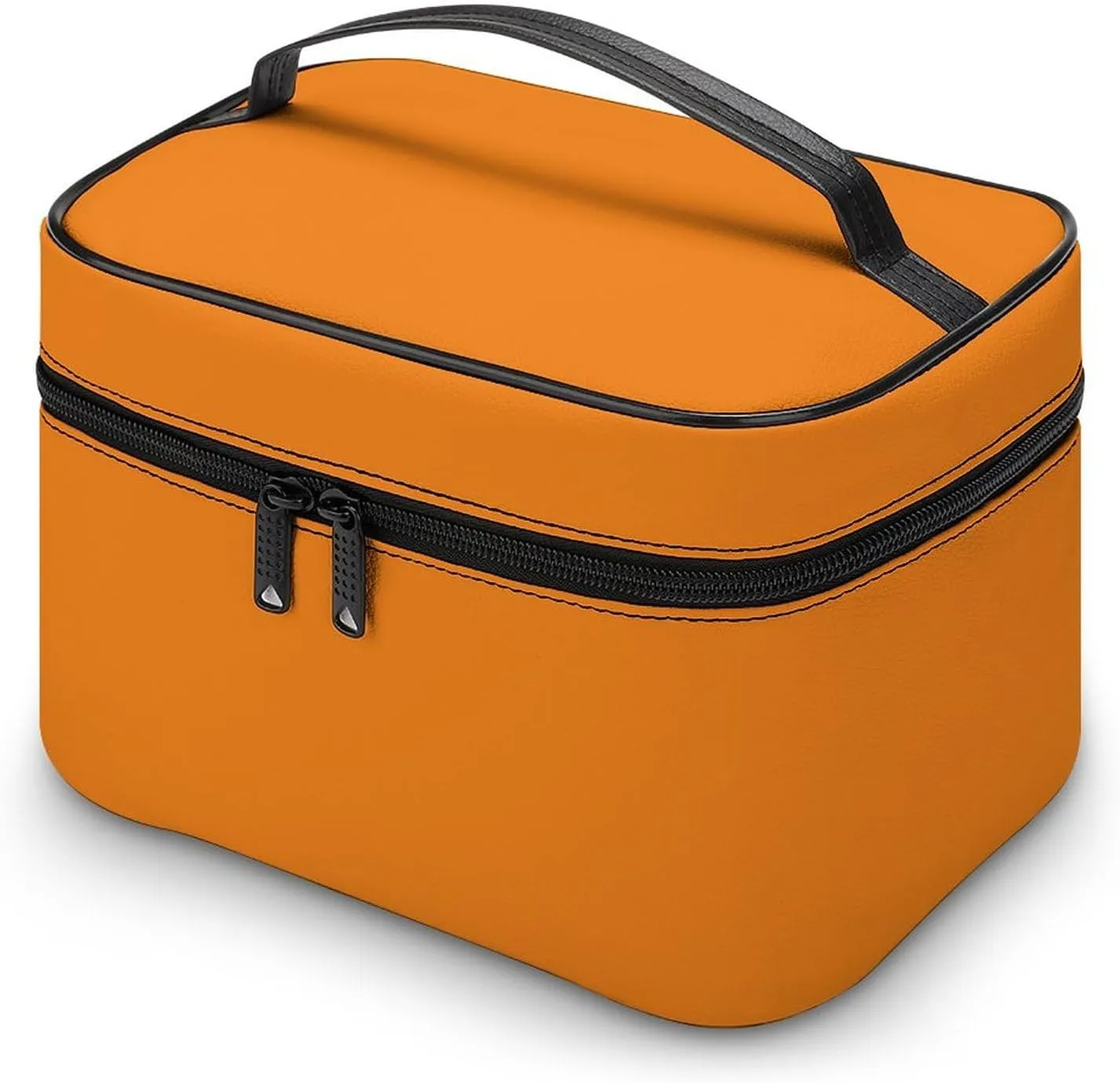 Makeup Bag, Modern Bright Orange Travel Cosmetic Bag Makeup Organizer Case Large Capacity Portable Zipper Toiletry Bag for Women