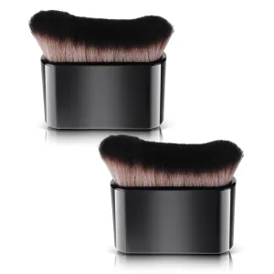 Makeup Brush, 2 PCS Foundation Brush Flat Blush Brush Portable Sunscreen Brush Facial Kabuki Brush for Blending Liquid Cream Powder Cosmetics Bronzer Buffing Highlight Contour
