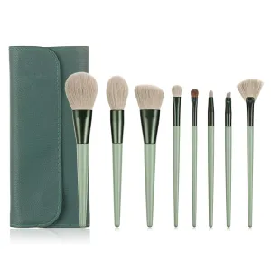 Makeup Brushes 8 Pcs Set,Professional Makeup Kit,Make up Brush Foundation Powder Brush Eyebrow Eyeshadow Brush Contour Concealer Brush with Organizer Bag (Green)