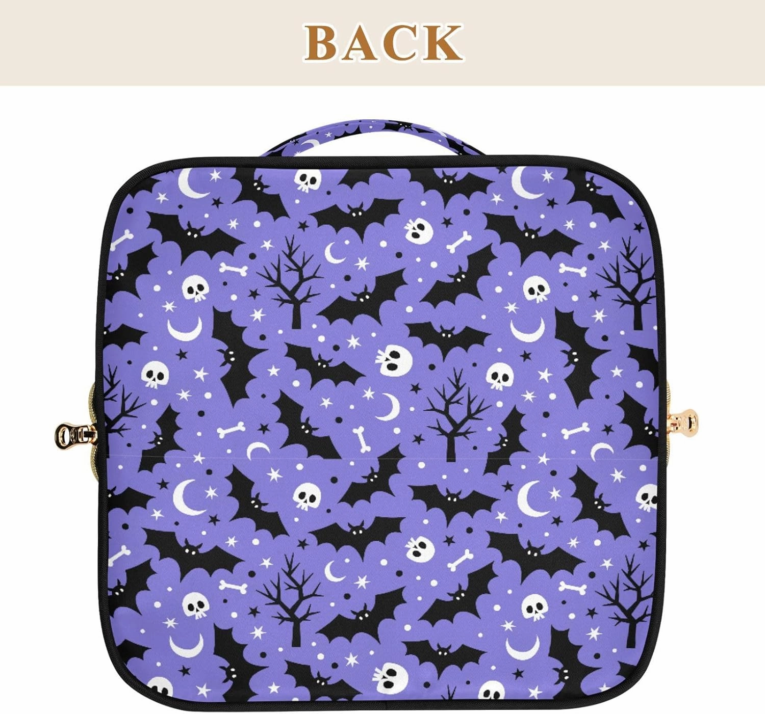 Makeup Organizer Bag, Halloween Bat Travel Makeup Bags Makeup Vanity Case Large Capacity Rhombus Cosmetic Toiletry Bag for Girl Women Ladies