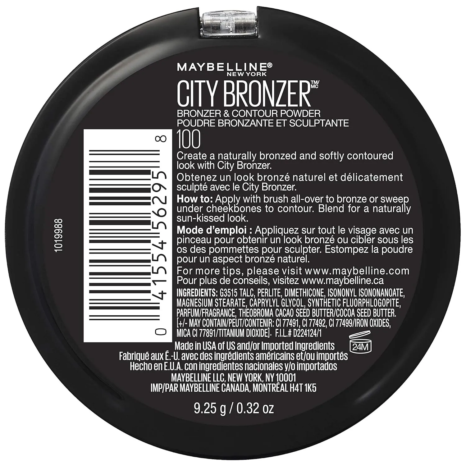 Maybelline New York City Bronzer Powder Makeup, Bronzer and Contour Powder, 100, 0.32 oz.
