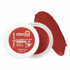 mericaa mall Lip Cheek Tint - Coral Crush, with Goodness of Vitamin E & Castor Oil, Nourishes & Hydrates Dry Chapped Lips, Blush & Eyeshadow for Women & Girls. (5 Gm)
