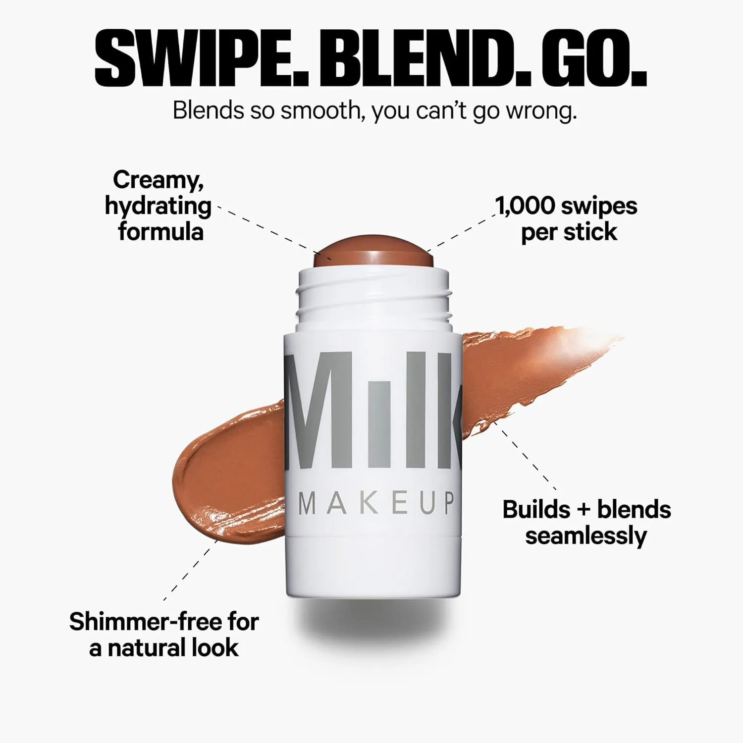 Milk Makeup Matte Bronzer – Buildable Cream Bronzer Stick with Mango Butter   Apricot Oil – Hydrating, Multi-Use Formula for a Sunkissed Glow