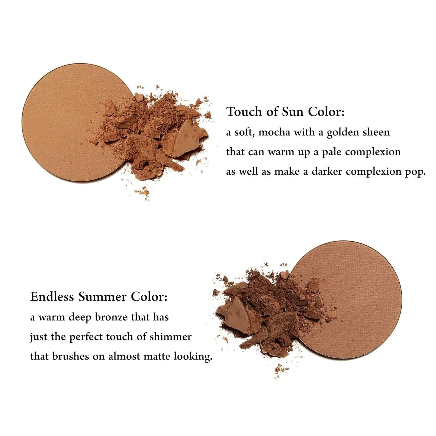 Mom's Secret 100% Natural Matte Bronzer Makeup, Organic, Vegan, Cruelty Free, Made in the USA, 0.42 oz. (Touch of Sun)