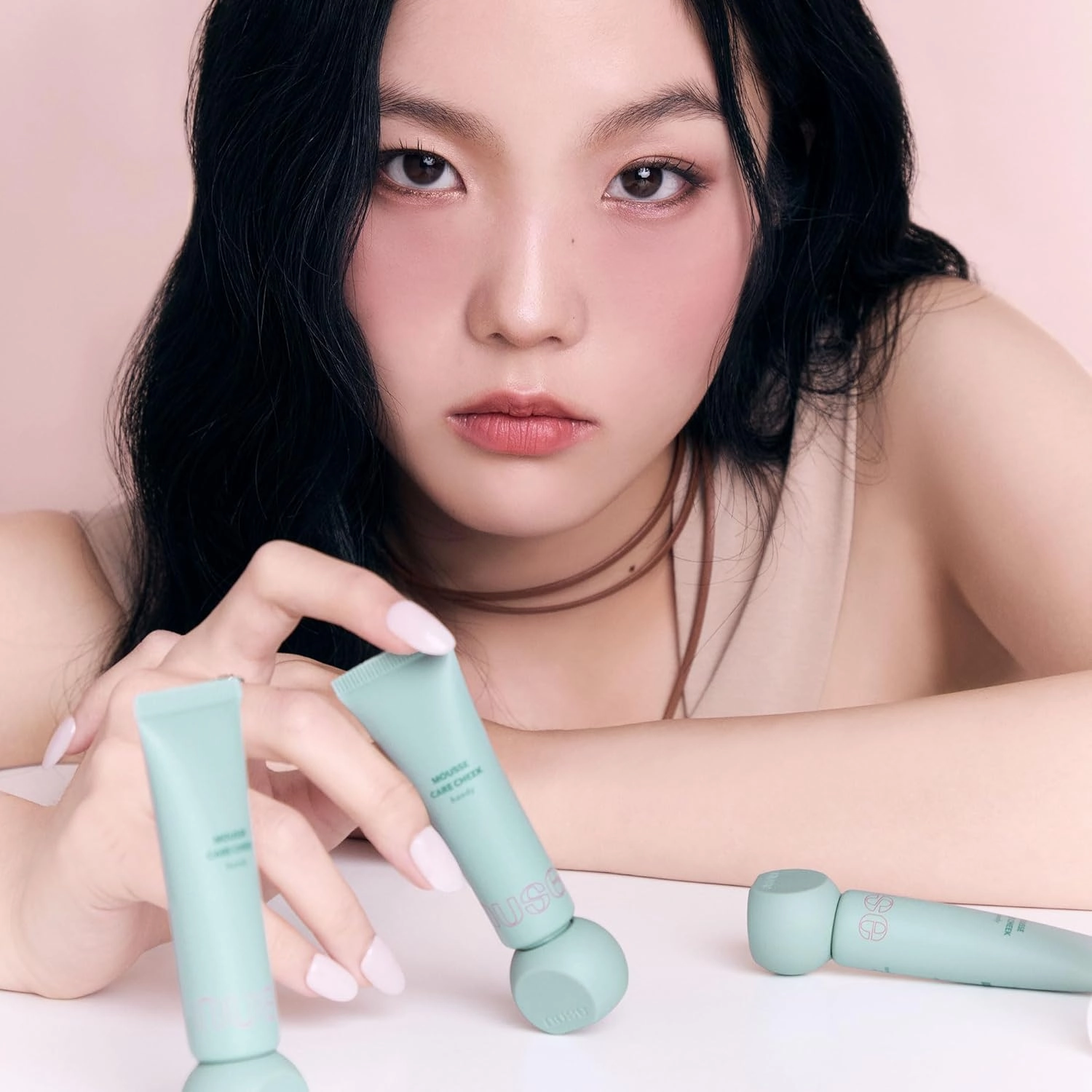 Mousse Care Cheek Handy - Liquid Blush for Cheeks | Soft Color, Glowy Finish, Buildable & Watercolor Effect Blush for Natural Look | Vegan Makeup (03 Shy Me)