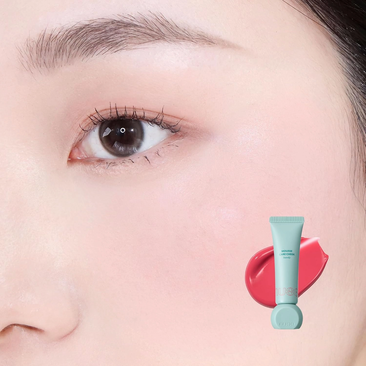 Mousse Care Cheek Handy - Liquid Blush for Cheeks | Soft Color, Glowy Finish, Buildable & Watercolor Effect Blush for Natural Look | Vegan Makeup (04 Appley)