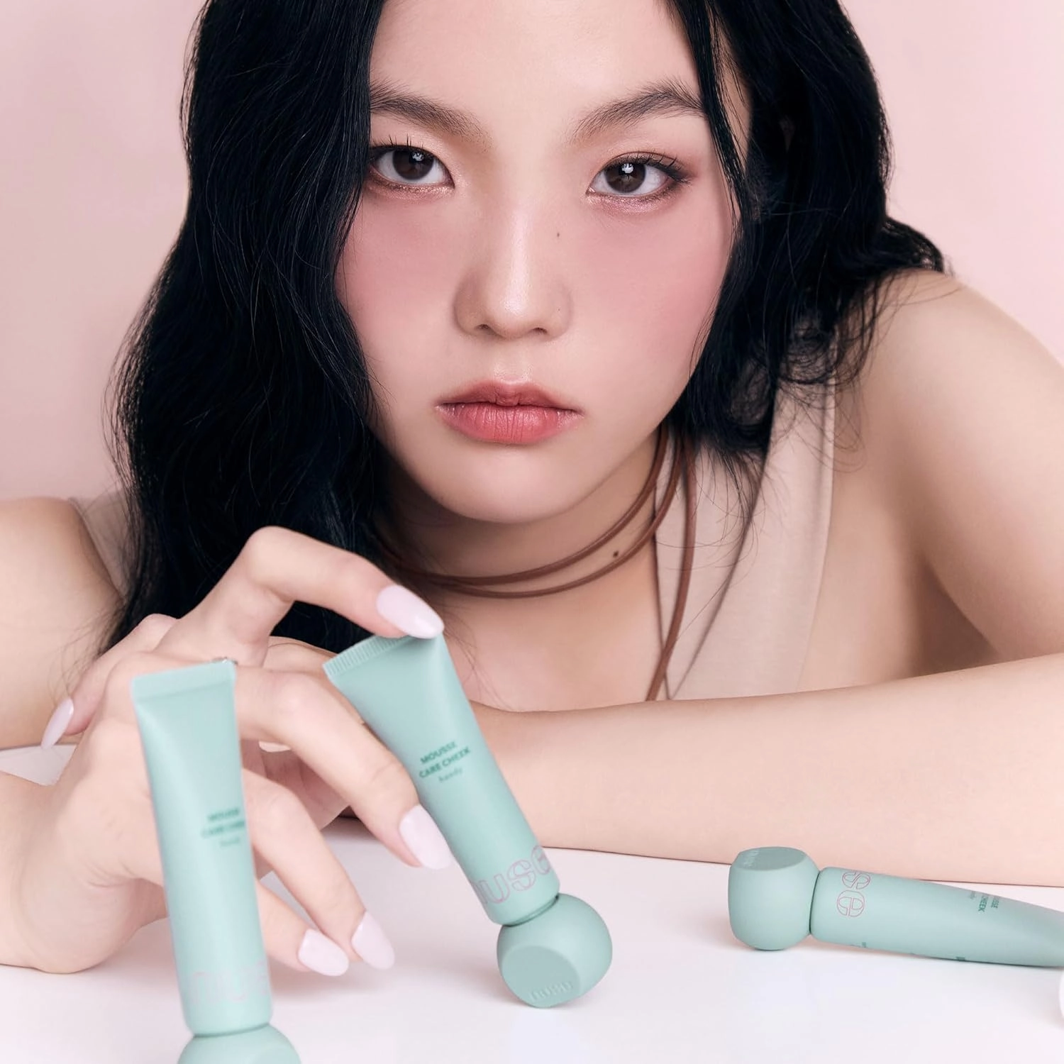 Mousse Care Cheek Handy - Liquid Blush for Cheeks | Soft Color, Glowy Finish, Buildable & Watercolor Effect Blush for Natural Look | Vegan Makeup (04 Appley)
