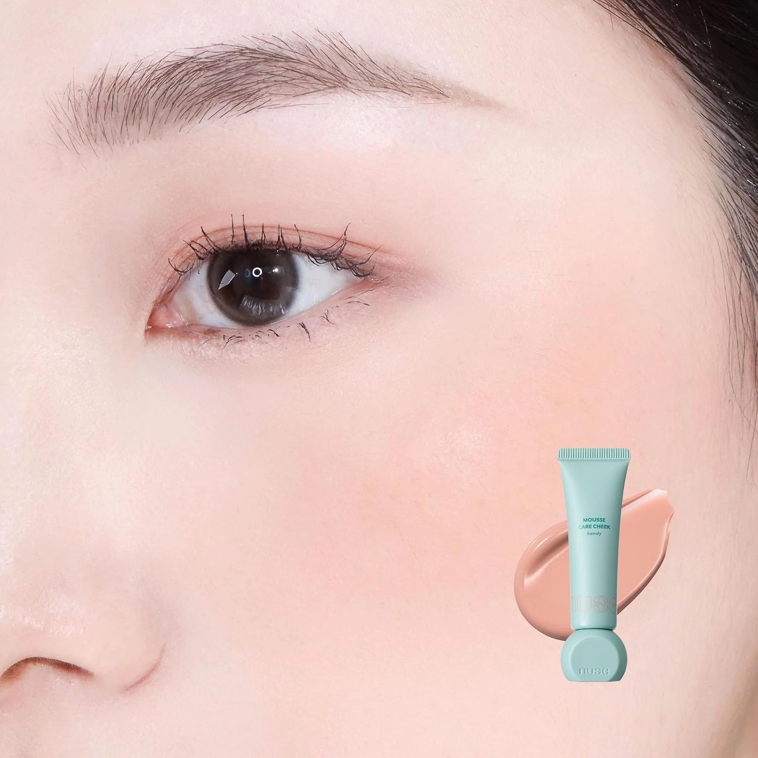 Mousse Care Cheek Handy - Liquid Blush for Cheeks | Soft Color, Glowy Finish, Buildable & Watercolor Effect Blush for Natural Look | Vegan Makeup (06 Nunu)