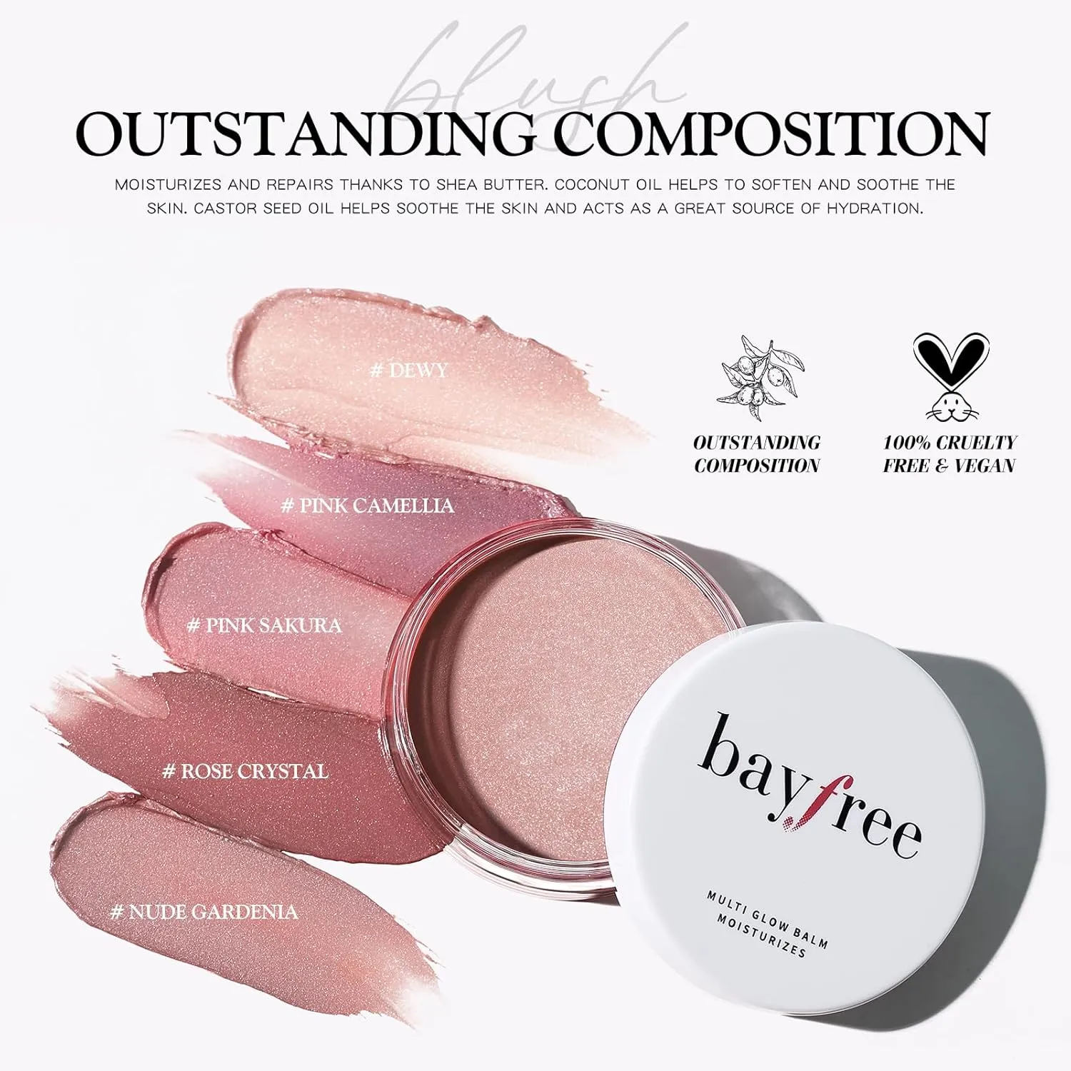 Multi Glow Balm, Cream Blush for Cheeks, Blush Balm Face Makeup, Radiant Finish, Hydrating, Creamy, Lightweight & Blendable Color, Face Makeup, 0.63 Oz (Dewy)