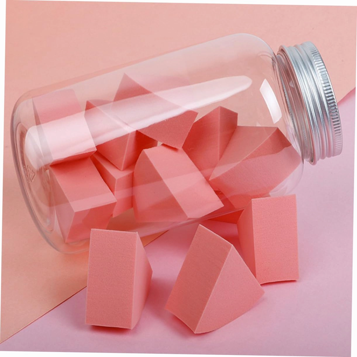 NOLITOY 24pcs Makeup Sponge Applicators Wet Dry Use Sector-shaped Cosmetic for Foundation Concealer Blush Highlighter Coral Orange for Makeup Application