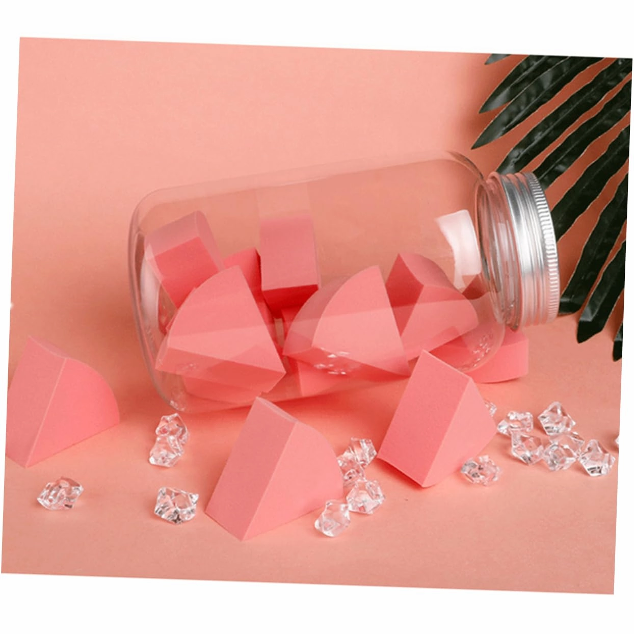 NOLITOY 24pcs Makeup Sponge Applicators Wet Dry Use Sector-shaped Cosmetic for Foundation Concealer Blush Highlighter Coral Orange for Makeup Application