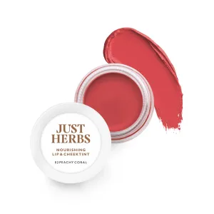 Organic Creamy Matte 3 in 1 Lip & Cheek Tint, Blush For Women - SLS,Chemical & Paraben Free - 0.14 fl. oz. (Peachy coral)